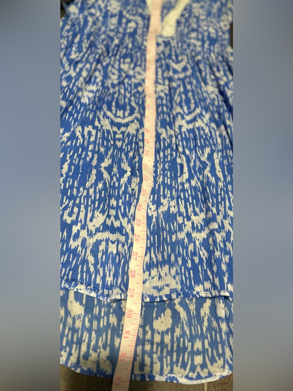 Jude Connally Blue White Fringe Trim Mini Dress XS Resort Boho - Picture 7 of 7